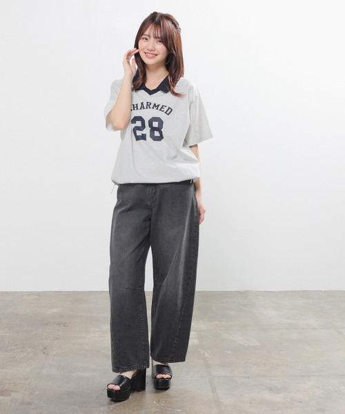 Honeys(ハニーズ)の「【UVカット】衿付Tシャツ(Tシャツ/カットソー・レディース・ネイビー/オートミール/ブルー/レッド・L/SS/LL/S/M)」の7枚目の写真