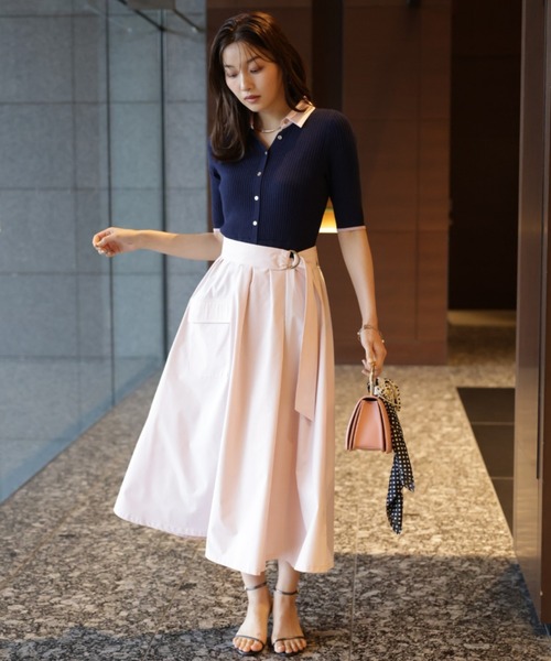 JUSGLITTY（ジャスグリッティー）の「スキッパードッキングワークワンピース（ワンピース・レディース・ブルー系その他2・2/1）」の2枚目の写真