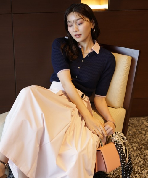 JUSGLITTY（ジャスグリッティー）の「スキッパードッキングワークワンピース（ワンピース・レディース・ブルー系その他2・2/1）」の4枚目の写真