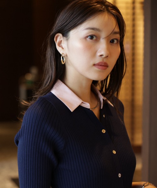 JUSGLITTY（ジャスグリッティー）の「スキッパードッキングワークワンピース（ワンピース・レディース・ブルー系その他2・2/1）」の5枚目の写真