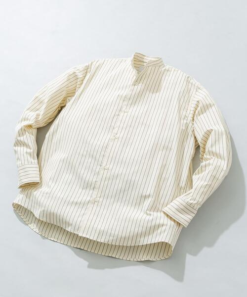 URBAN RESEARCH ROSSO MEN(アーバンリサーチロッソメン)の「『WEB限定』『イージーケア』『XLサイズあり』アーバンリラックスリネンバンドシャツ(シャツ/ブラウス・メンズ・ブラック/アイボリー/カーキ/ネイビー/ブルー/ホワイト・X-LARGE/LARGE/MEDIUM/SMALL)」の3枚目の写真