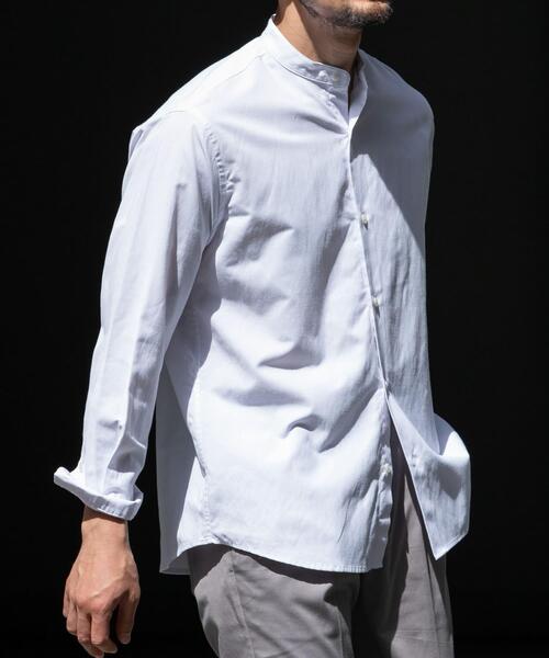 URBAN RESEARCH ROSSO MEN(アーバンリサーチロッソメン)の「『WEB限定』『イージーケア』『XLサイズあり』アーバンリラックスリネンバンドシャツ(シャツ/ブラウス・メンズ・ブラック/アイボリー/カーキ/ネイビー/ブルー/ホワイト・X-LARGE/LARGE/MEDIUM/SMALL)」の7枚目の写真