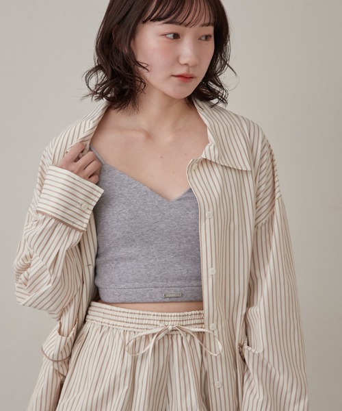 mline（エムライン）の「[mline]パット付き プレートシンプルキャミ（キャミソール・レディース・オフホワイト/グレー/ブラック・FREE）」の8枚目の写真
