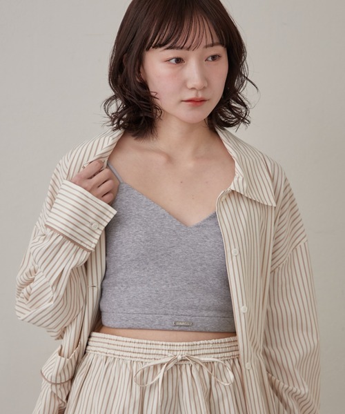mline（エムライン）の「[mline]パット付き プレートシンプルキャミ（キャミソール・レディース・オフホワイト/グレー/ブラック・FREE）」の9枚目の写真