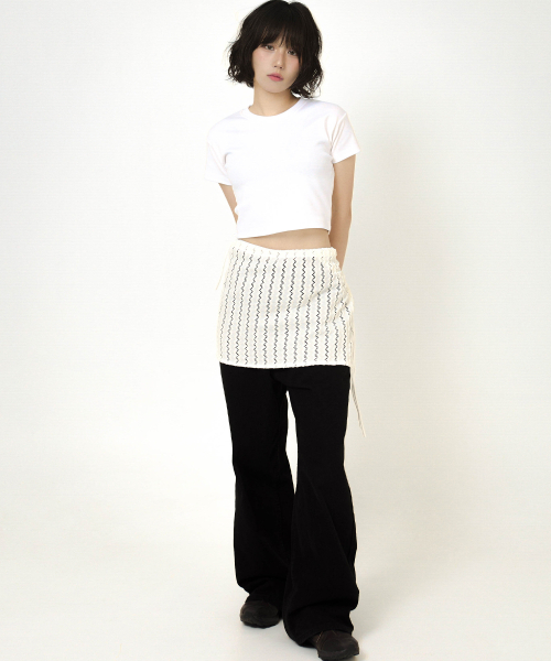 S'EST（エスイーエスティー）の「Wave Short Wrap Skirt Ivory（スカート・レディース・その他・FREE）」の3枚目の写真