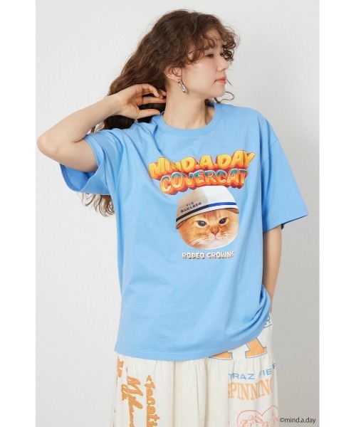 RODEO CROWNS WIDE BOWL(ロデオクラウンズワイドボウル)の「(MIND.A.DAY)アソートCAT Tシャツ(Tシャツ/カットソー・レディース・グリーン/ブラック/ライトブルー/オフホワイト・MEDIUM/LARGE)」の10枚目の写真