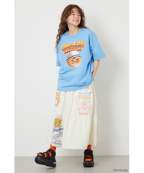 RODEO CROWNS WIDE BOWL(ロデオクラウンズワイドボウル)の「(MIND.A.DAY)アソートCAT Tシャツ(Tシャツ/カットソー・レディース・グリーン/ブラック/ライトブルー/オフホワイト・MEDIUM/LARGE)」の7枚目の写真