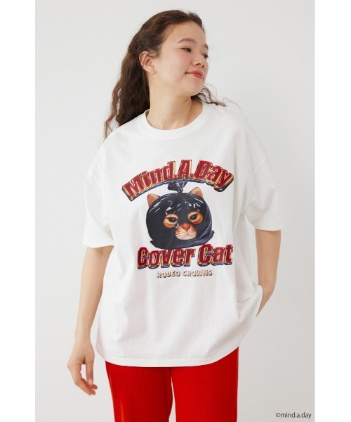RODEO CROWNS WIDE BOWL(ロデオクラウンズワイドボウル)の「(MIND.A.DAY)アソートCAT Tシャツ(Tシャツ/カットソー・レディース・グリーン/ブラック/ライトブルー/オフホワイト・MEDIUM/LARGE)」の5枚目の写真