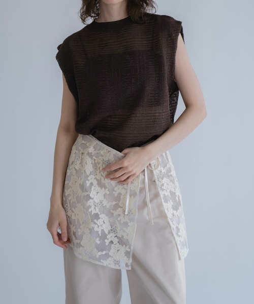 セール】sheer check pattern knit tank（タンクトップ）｜WILLFULLY