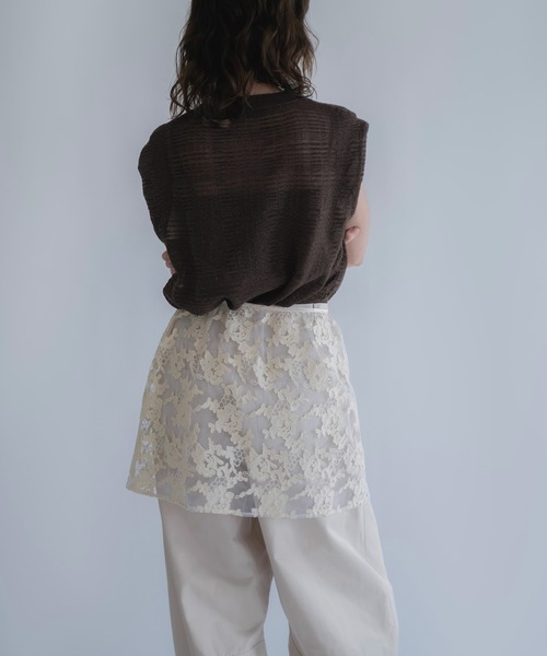 セール】sheer check pattern knit tank（タンクトップ）｜WILLFULLY