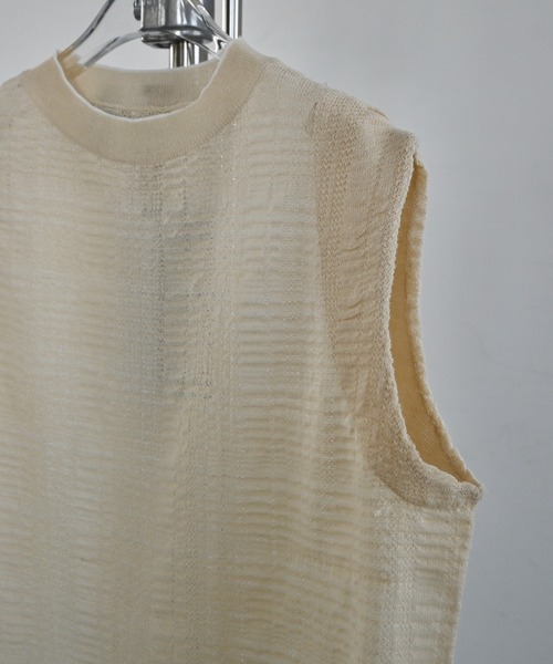 WILLFULLY（ウィルフリー）の「sheer check pattern knit tank（タンクトップ・レディース・ブラウン/ブラック/ナチュラル・FREE）」の11枚目の写真