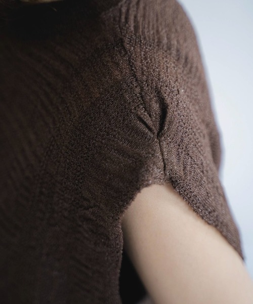 WILLFULLY（ウィルフリー）の「sheer check pattern knit tank（タンクトップ・レディース・ブラウン/ブラック/ナチュラル・FREE）」の7枚目の写真