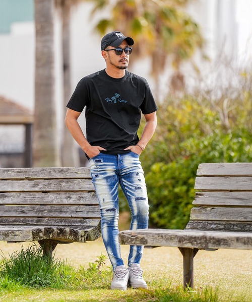 adamsJUGGLER(アダムスジャグラー)の「RTEGパームツリー&ガールティー(Tシャツ/カットソー・メンズ・ブラック/ホワイト・S/XXL/XL/L/M)」の4枚目の写真