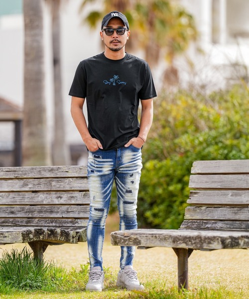 adamsJUGGLER(アダムスジャグラー)の「RTEGパームツリー&ガールティー(Tシャツ/カットソー・メンズ・ブラック/ホワイト・S/XXL/XL/L/M)」の6枚目の写真