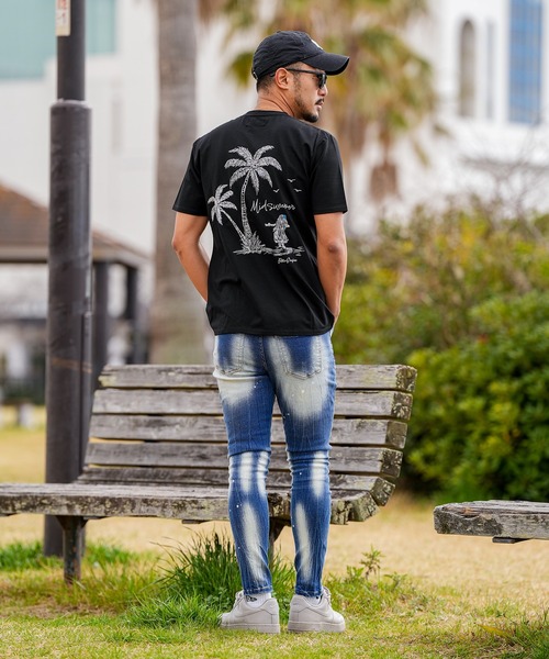 adamsJUGGLER(アダムスジャグラー)の「RTEGパームツリー&ガールティー(Tシャツ/カットソー・メンズ・ブラック/ホワイト・S/XXL/XL/L/M)」の10枚目の写真