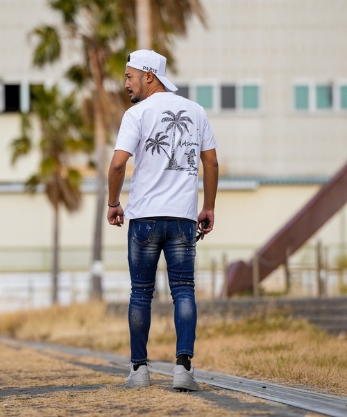 adamsJUGGLER(アダムスジャグラー)の「RTEGパームツリー&ガールティー(Tシャツ/カットソー・メンズ・ブラック/ホワイト・S/XXL/XL/L/M)」の9枚目の写真