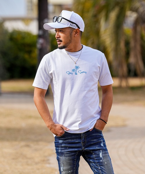 adamsJUGGLER(アダムスジャグラー)の「RTEGパームツリー&ガールティー(Tシャツ/カットソー・メンズ・ブラック/ホワイト・S/XXL/XL/L/M)」の14枚目の写真