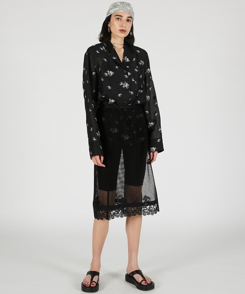PRANK PROJECT（プランクプロジェクト）の「【2026Summer Pre-Order】フラワージャガードラウンジシャツ / Flower Jacquard Lounge Shirt（シャツ/ブラウス・レディース・ピンク/チャコールグレー・FREE）」の4枚目の写真