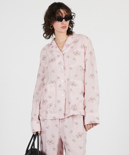 PRANK PROJECT（プランクプロジェクト）の「【2026Summer Pre-Order】フラワージャガードラウンジシャツ / Flower Jacquard Lounge Shirt（シャツ/ブラウス・レディース・ピンク/チャコールグレー・FREE）」の9枚目の写真