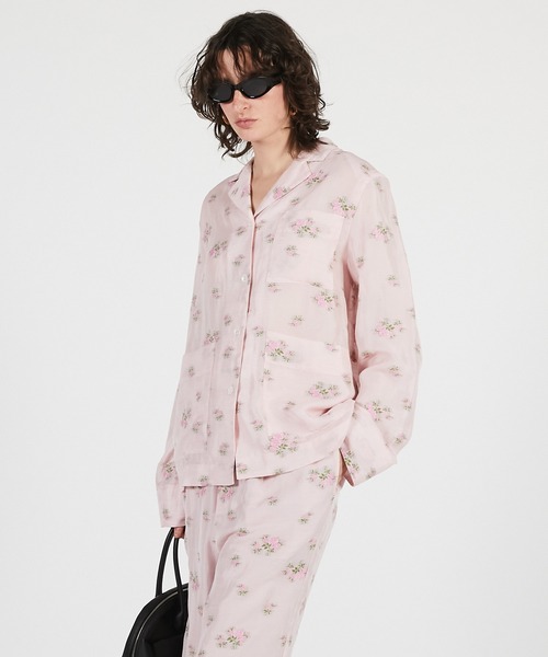PRANK PROJECT（プランクプロジェクト）の「【2026Summer Pre-Order】フラワージャガードラウンジシャツ / Flower Jacquard Lounge Shirt（シャツ/ブラウス・レディース・ピンク/チャコールグレー・FREE）」の10枚目の写真