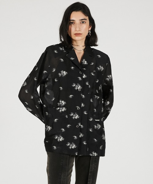 PRANK PROJECT（プランクプロジェクト）の「【2026Summer Pre-Order】フラワージャガードラウンジシャツ / Flower Jacquard Lounge Shirt（シャツ/ブラウス・レディース・ピンク/チャコールグレー・FREE）」の12枚目の写真