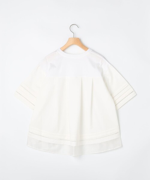 MICO COULIER（ミコクリエ）の「はしごレース異素材切替プルオーバー（Tシャツ/カットソー・レディース・ベビーピンク/オフホワイト/チャコールグレー・38）」の12枚目の写真