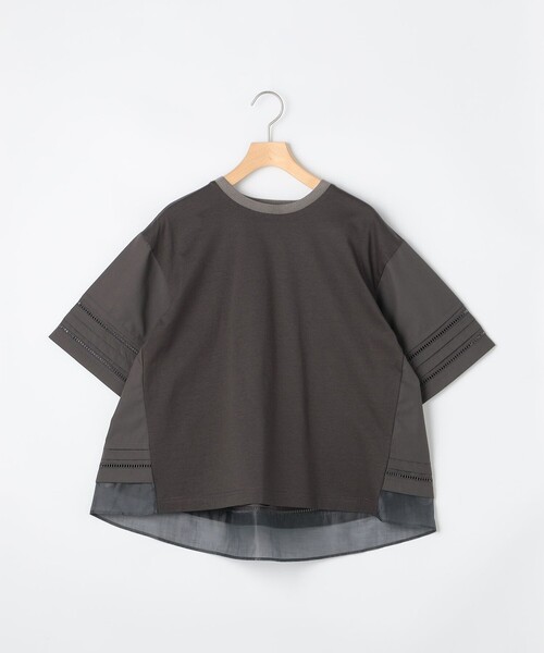 MICO COULIER（ミコクリエ）の「はしごレース異素材切替プルオーバー（Tシャツ/カットソー・レディース・ベビーピンク/オフホワイト/チャコールグレー・38）」の21枚目の写真