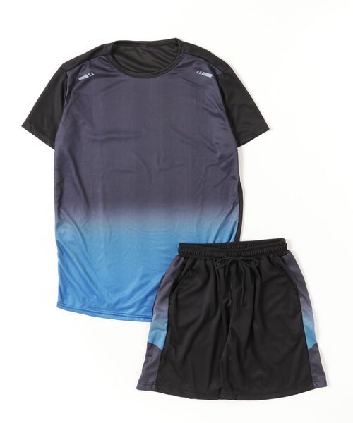 ARCADE（アーケード）の「接触冷感 吸水速乾 ドライメッシュ グラデーションカラー 半袖Tシャツ ハーフパンツ Dry wear（Tシャツ/カットソー・メンズ・ネイビー/グリーン/レッド/グレー・L/LL/M）」の10枚目の写真