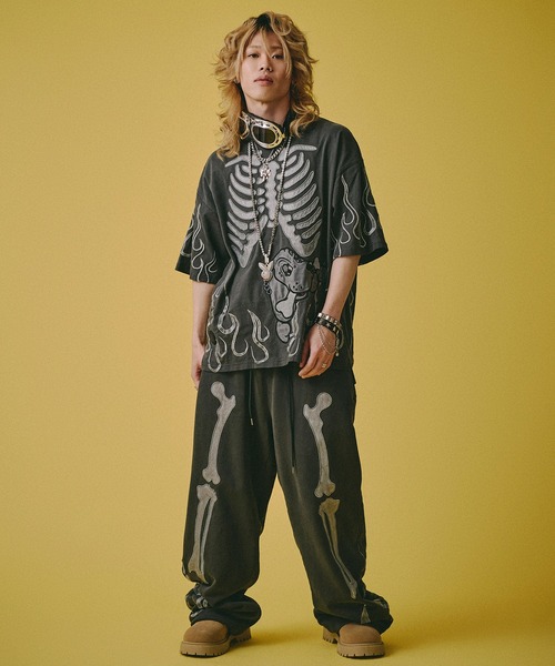 GALFY(ガルフィー)の「【GALFY/ガルフィー】骨が見えしTシャツ(Tシャツ/カットソー・メンズ・ホワイト/スミクロ/ライトグレー・L/M/XL)」の22枚目の写真