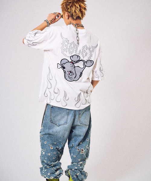 GALFY(ガルフィー)の「【GALFY/ガルフィー】骨が見えしTシャツ(Tシャツ/カットソー・メンズ・ホワイト/スミクロ/ライトグレー・L/M/XL)」の18枚目の写真