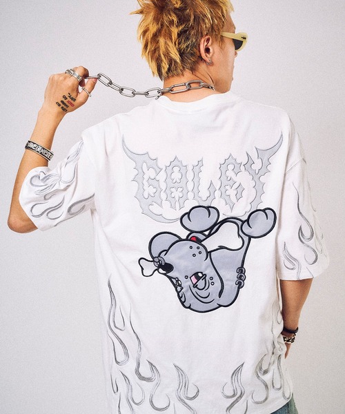 GALFY(ガルフィー)の「【GALFY/ガルフィー】骨が見えしTシャツ(Tシャツ/カットソー・メンズ・ホワイト/スミクロ/ライトグレー・L/M/XL)」の16枚目の写真