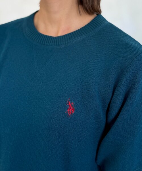 U.S. POLO ASSN.(ユーエスポロアッスン)の「【U.S. POLO ASSN.】スウェットライク半袖ニット(ニット/セーター・レディース・ライトグレー/グリーン/ボルドー/ネイビー・FREE)」の18枚目の写真