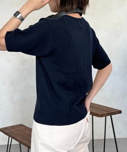 U.S. POLO ASSN.(ユーエスポロアッスン)の「【U.S. POLO ASSN.】スウェットライク半袖ニット(ニット/セーター・レディース・ライトグレー/グリーン/ボルドー/ネイビー・FREE)」の22枚目の写真