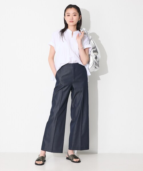 INDIVI(インディヴィ)の「【洗える/UVケア/SETUP可能】デニムライクワイドパンツ(その他パンツ・レディース・ブルー系その他5/ネイビー系3・36/38/40/05/13/15 /19)」の9枚目の写真