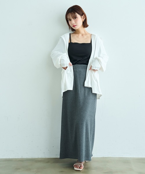 mil（ミル）の「【接触冷感】 カップ付き リブキャミソール 【587183】（キャミソール・レディース・ブラック/オフホワイト/チャコールグレー・ONE SIZE）」の12枚目の写真