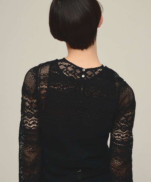 eL(エル)の「【eL】2way Lace Pullover/643997(Tシャツ/カットソー・レディース・ブラック/オフホワイト・FREE)」の15枚目の写真