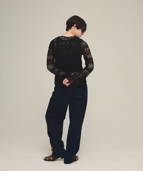 eL(エル)の「【eL】2way Lace Pullover/643997(Tシャツ/カットソー・レディース・ブラック/オフホワイト・FREE)」の18枚目の写真