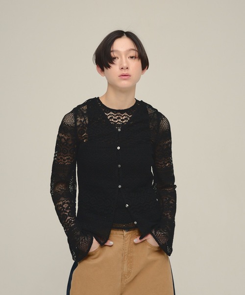eL(エル)の「【eL】2way Lace Pullover/643997(Tシャツ/カットソー・レディース・ブラック/オフホワイト・FREE)」の19枚目の写真