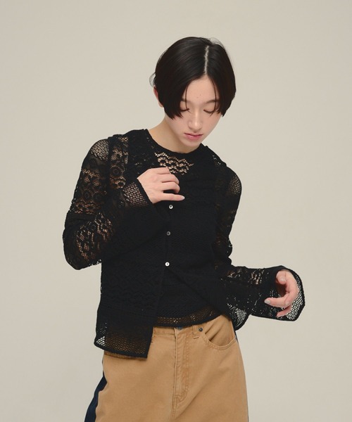 eL(エル)の「【eL】2way Lace Pullover/643997(Tシャツ/カットソー・レディース・ブラック/オフホワイト・FREE)」の20枚目の写真