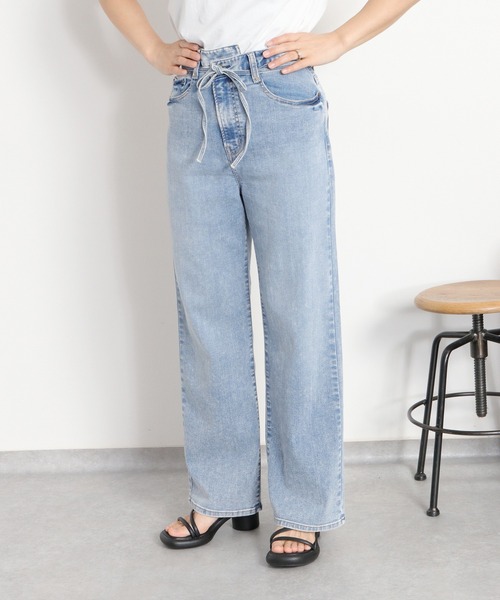 cepo(セポ)の「〈接触冷感 / UVカット〉ICE ハイスタンダードストレートデニムパンツ(デニムパンツ・レディース・ブルー系2/ブラック/ブルー系1/ベージュ・L/S/M)」の4枚目の写真