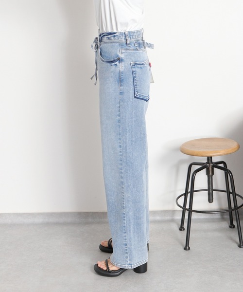 cepo(セポ)の「〈接触冷感 / UVカット〉ICE ハイスタンダードストレートデニムパンツ(デニムパンツ・レディース・ブルー系2/ブラック/ブルー系1/ベージュ・L/S/M)」の6枚目の写真