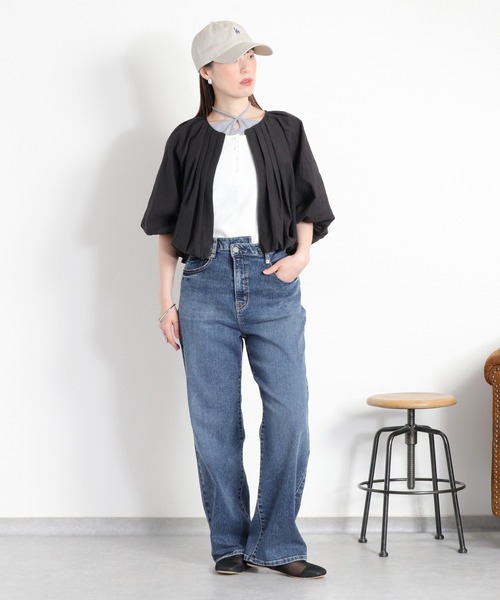cepo(セポ)の「〈接触冷感 / UVカット〉ICE ハイスタンダードストレートデニムパンツ(デニムパンツ・レディース・ブルー系2/ブラック/ブルー系1/ベージュ・L/S/M)」の22枚目の写真