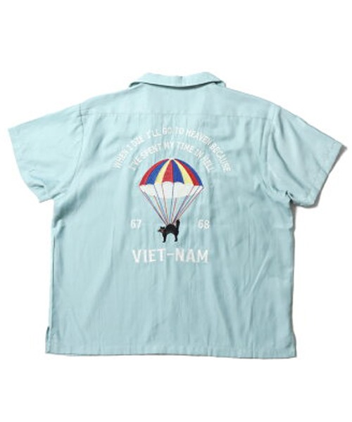 HOUSTON（ヒューストン）の「HOUSTON スーベニアシャツ (VIETNAM)（シャツ/ブラウス・メンズ・レッド/ライトイエロー/ミント・1/0）」の6枚目の写真