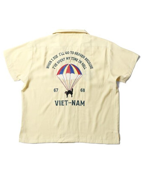 HOUSTON（ヒューストン）の「HOUSTON スーベニアシャツ (VIETNAM)（シャツ/ブラウス・メンズ・レッド/ライトイエロー/ミント・1/0）」の8枚目の写真