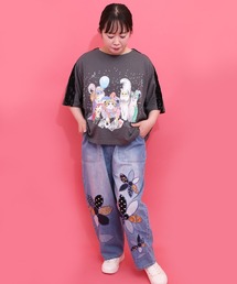 ScoLar（スカラー）の「162605：パッチワークお花アップリケデニムパンツ（デニムパンツ）」