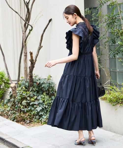 RUIRUE BOUTIQUE(ルイルエブティック)の「洗える | ティアード ボリューム シャツワンピース | ワンピース・夏ワンピース・ロングワンピース・リゾートワンピース・レースワンピース・ティアードスカート・フレアスカート(シャツワンピース・レディース・オフホワイト/ブラック/ネイビー・S/M/L)」の15枚目の写真