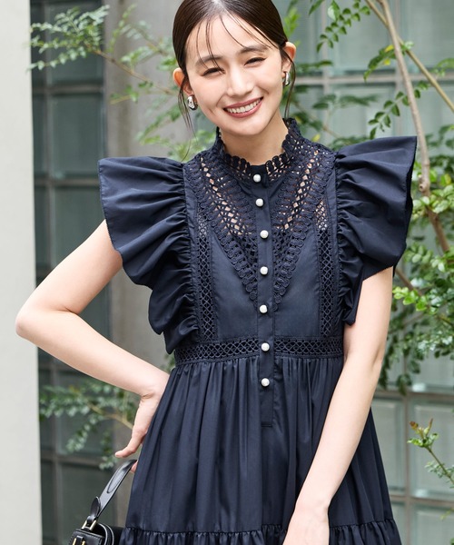 RUIRUE BOUTIQUE(ルイルエブティック)の「洗える | ティアード ボリューム シャツワンピース | ワンピース・夏ワンピース・ロングワンピース・リゾートワンピース・レースワンピース・ティアードスカート・フレアスカート(シャツワンピース・レディース・オフホワイト/ブラック/ネイビー・S/M/L)」の18枚目の写真