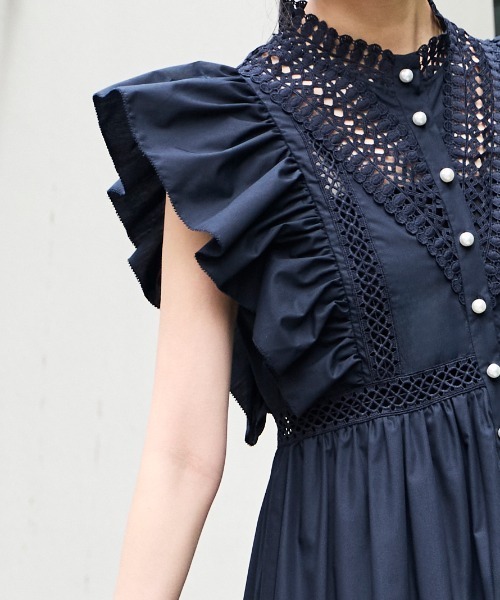 RUIRUE BOUTIQUE(ルイルエブティック)の「洗える | ティアード ボリューム シャツワンピース | ワンピース・夏ワンピース・ロングワンピース・リゾートワンピース・レースワンピース・ティアードスカート・フレアスカート(シャツワンピース・レディース・オフホワイト/ブラック/ネイビー・S/M/L)」の20枚目の写真