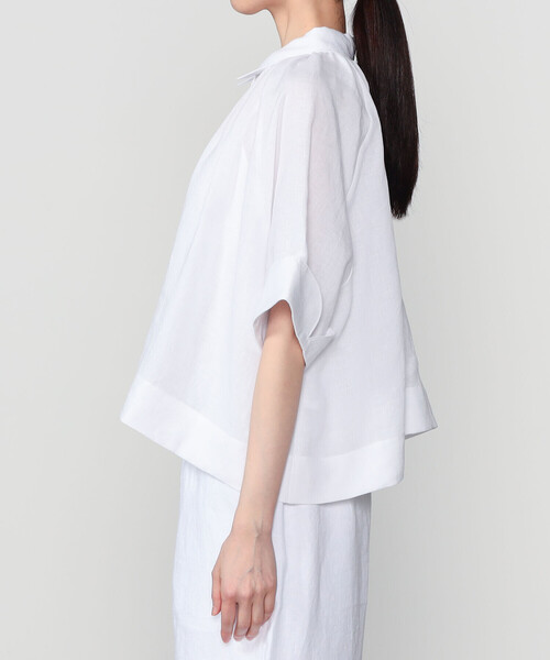 Bshop(ビショップ)の「eunoia | クロップド 半袖シャツ WOMEN(シャツ/ブラウス・レディース・ブルー/ホワイト・ONE)」の13枚目の写真