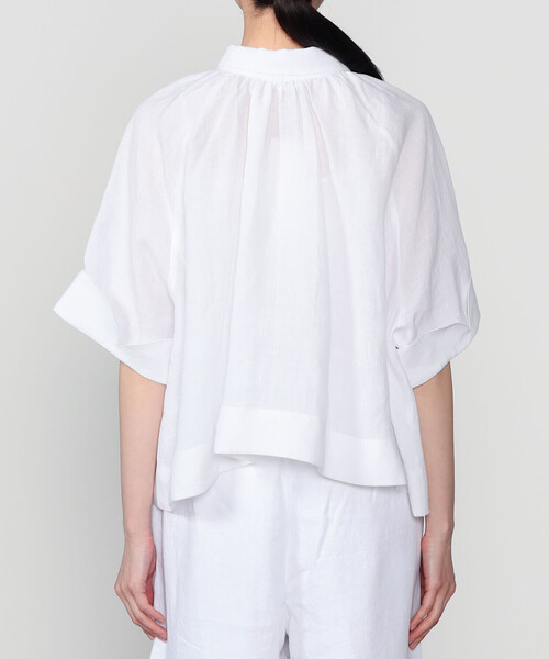 Bshop(ビショップ)の「eunoia | クロップド 半袖シャツ WOMEN(シャツ/ブラウス・レディース・ブルー/ホワイト・ONE)」の14枚目の写真
